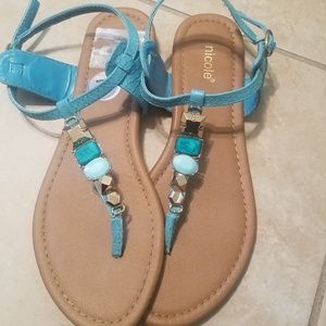 Cute turquoise sandals